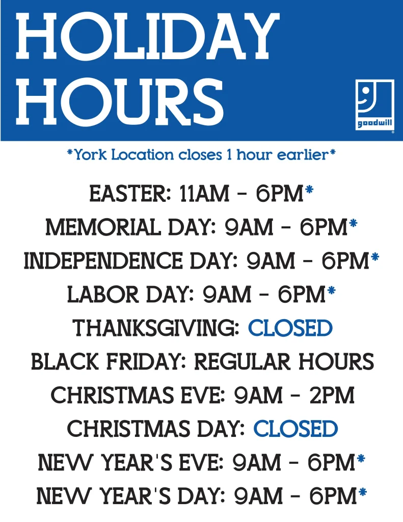 Regular store holiday hours